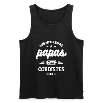 LES MEILLEURS PAPAS SONT CORDISTES - Débardeur bio Premium Homme - noir - Devant - Michal (187cm)