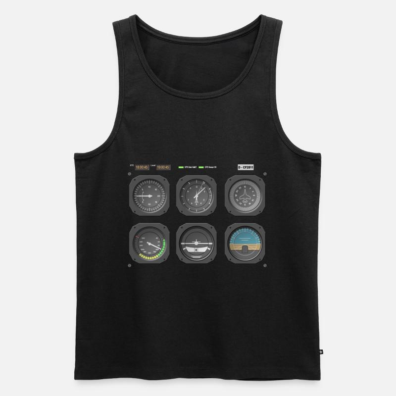 Pilot Cockpit Flugzeug Fliegen - Männer Premium Bio Tank Top - Schwarz