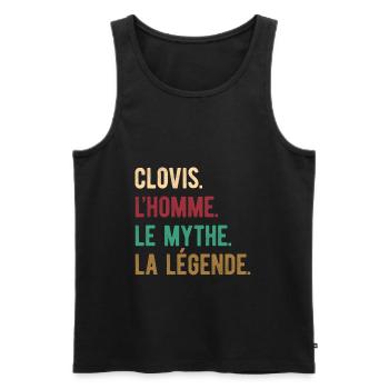 CLOVIS L'HOMME LE MYTHE LA LÉGENDE - Débardeur bio Premium Homme - noir - Devant - Michal (187cm)