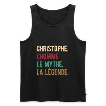 CHRISTOPHE L'HOMME LE MYTHE LA LÉGENDE - Débardeur bio Premium Homme - noir - Devant - Michal (187cm)
