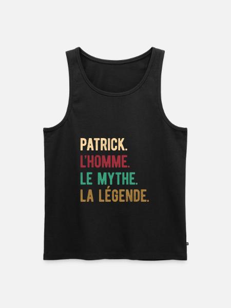 PATRICK L'HOMME LE MYTHE LA LÉGENDE - Débardeur bio Premium Homme - noir