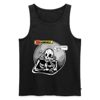 Halloween is coming they said Skelett Horror Comic - Männer Premium Bio Tank Top - Schwarz - Vorne - Michal (187cm)