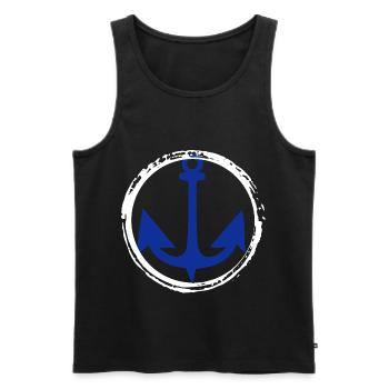 Anker Nautik Seefahrer Pier Meer Maritim - Männer Premium Bio Tank Top - Schwarz - Vorne - Michal (187cm)