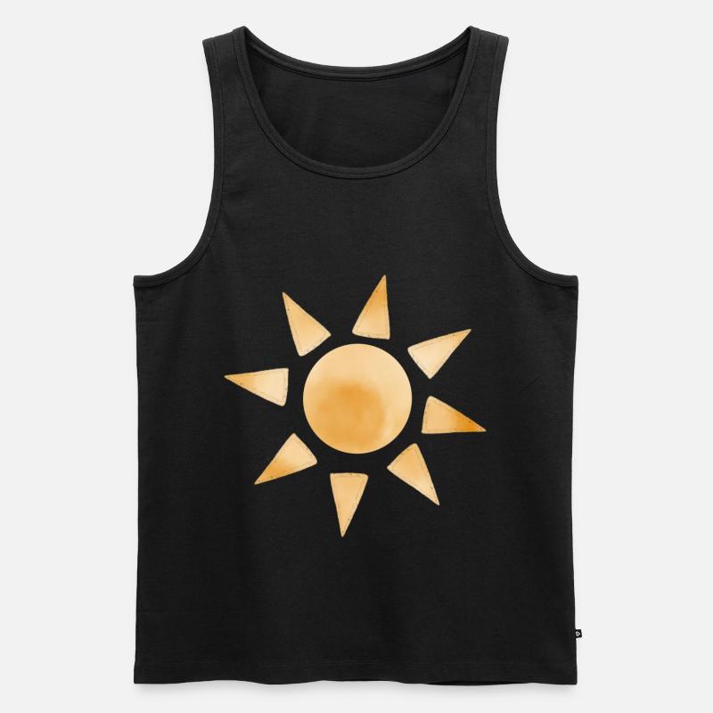 Sonne Symbol - Männer Premium Bio Tank Top - Schwarz