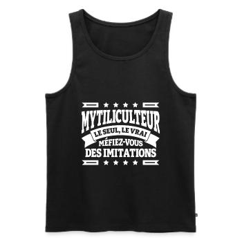 MYTILICULTEUR LE SEUL LE VRAI - Débardeur bio Premium Homme - noir - Devant - Michal (187cm)