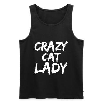 Crazy Cat Lady Funny Cat Lover Girl - Men's Premium Organic Tank Top - black - Front - AI Model Male 178 light (178cm)