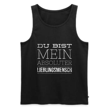 Du bist mein absoluter Lieblingsmensch Spruch - Männer Premium Bio Tank Top - Schwarz - Vorne - AI Model Male 178 light (178cm)