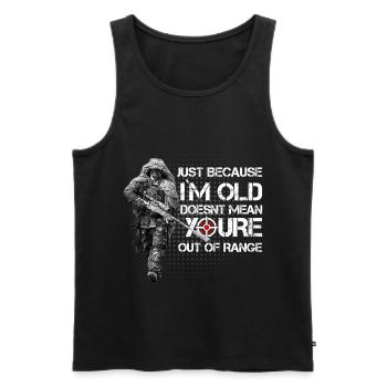 Snipers militaires - Débardeur bio Premium Homme - noir - Devant - AI Model Male 178 light (178cm)
