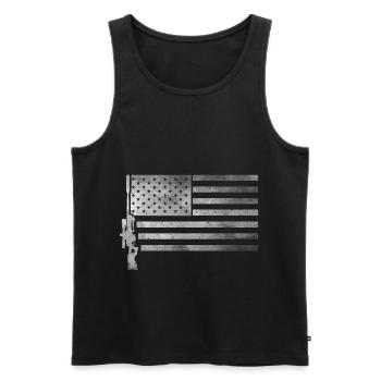 Militaire Usa Sniper - Débardeur bio Premium Homme - noir - Devant - AI Model Male 178 light (178cm)