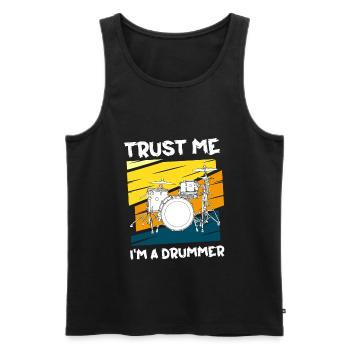 Musik Instrument Drummer - Männer Premium Bio Tank Top - Schwarz - Vorne - Michal (187cm)