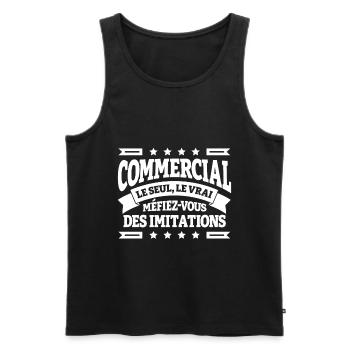 COMMERCIAL LE SEUL LE VRAI - Débardeur bio Premium Homme - noir - Devant - AI Model Male 178 light (178cm)