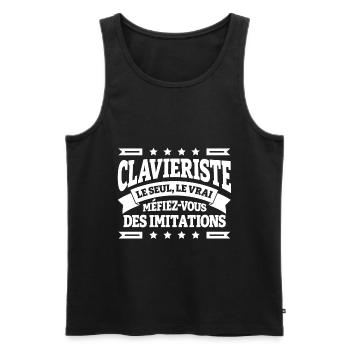 CLAVIÉRISTE LE SEUL LE VRAI - Débardeur bio Premium Homme - noir - Devant - Michal (187cm)