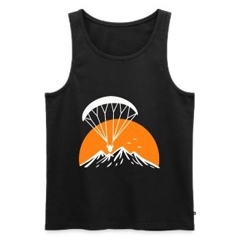 Paramotoring Retro Design - Männer Premium Bio Tank Top - Schwarz - Vorne - AI Model Male 178 light (178cm)