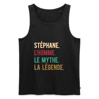STÉPHANE L'HOMME LE MYTHE LA LÉGENDE - Débardeur bio Premium Homme - noir - Devant - AI Model Male 178 light (178cm)