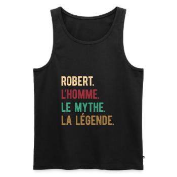 ROBERT L'HOMME LE MYTHE LA LÉGENDE - Débardeur bio Premium Homme - noir - Devant - Michal (187cm)