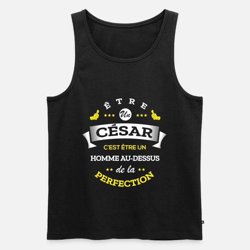 CÉSAR PARFAIT - NOM CÉSAR - Débardeur bio Premium Homme - noir