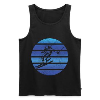 Ski fahren Retro Skier Ski Skifahren Skifahrer - Männer Premium Bio Tank Top - Schwarz - Vorne - AI Model Male 178 light (178cm)