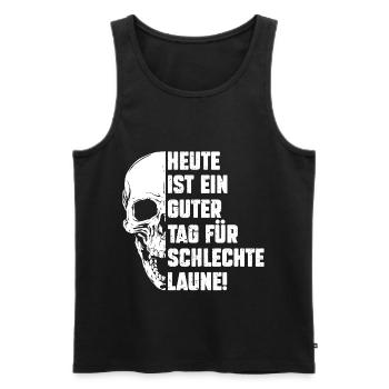 Schlechte Laune Skelett Montag - Männer Premium Bio Tank Top - Schwarz - Vorne - AI Model Male 178 light (178cm)