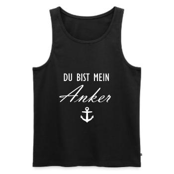 Du bist mein Anker | Liebe Paar Love - Männer Premium Bio Tank Top - Schwarz - Vorne - Michal (187cm)
