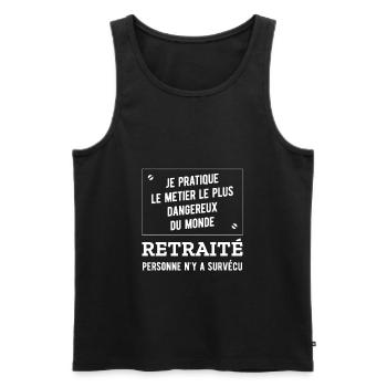 RETRAITÉ HUMOUR RETRAITE - Débardeur bio Premium Homme - noir - Devant - Michal (187cm)