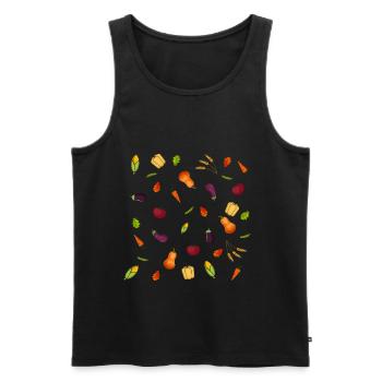 Légumes heureux - Débardeur bio Premium Homme - noir - Devant - AI Model Male 178 light (178cm)