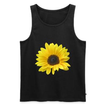 Sonnenblume, Sonnenblumen, Blume, Blüte, floral - Männer Premium Bio Tank Top - Schwarz - Vorne - AI Model Male 178 light (178cm)