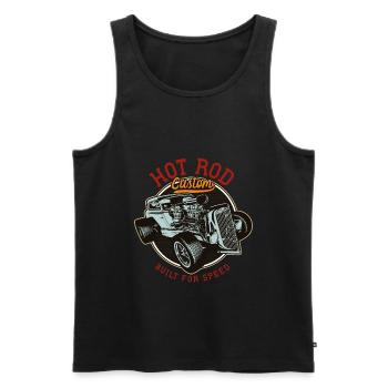 Hot Rod - Voitures de course classiques - lumineuses - Débardeur bio Premium Homme - noir - Devant - AI Model Male 178 light (178cm)