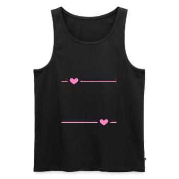 Linie Herz Strich Ornament - Männer Premium Bio Tank Top - Schwarz - Vorne - Michal (187cm)