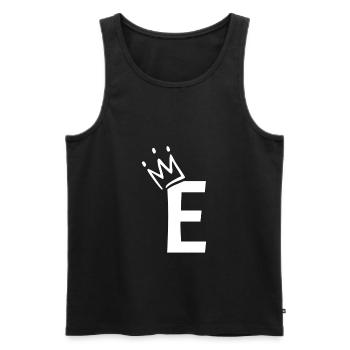 Buchstabe E mit Krone - Männer Premium Bio Tank Top - Schwarz - Vorne - AI Model Male 178 light (178cm)
