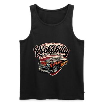 Rockabilly Hotrod Speed Flames - neg - Men's Premium Organic Tank Top - black - Front - AI Model Male 178 light (178cm)