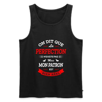 PATRON PARFAIT - Débardeur bio Premium Homme - noir - Devant - Michal (187cm)