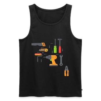 Toolkit, Handwerker - Männer Premium Bio Tank Top - Schwarz - Vorne - AI Model Male 178 light (178cm)