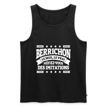 BERRICHON LE SEUL LE VRAI - Débardeur bio Premium Homme - noir - Devant - Michal (187cm)