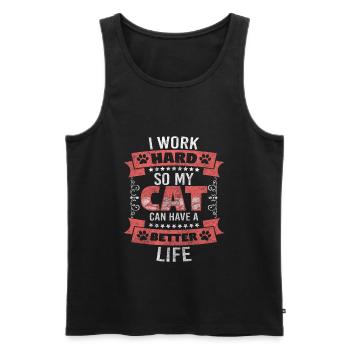 Cat Cat Kitten Cat Mom - Men's Premium Organic Tank Top - black - Front - AI Model Male 178 light (178cm)