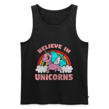 Unicorns Fairy Tale Pink - Men's Premium Organic Tank Top - black - Front - Michal (187cm)
