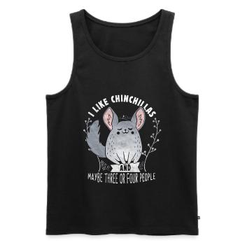 Chinchilla Dictons drôles - Débardeur bio Premium Homme - noir - Devant - AI Model Male 178 light (178cm)