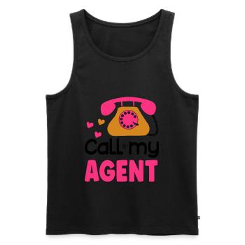 Call my agent - Men's Premium Organic Tank Top - black - Front - Michal (187cm)