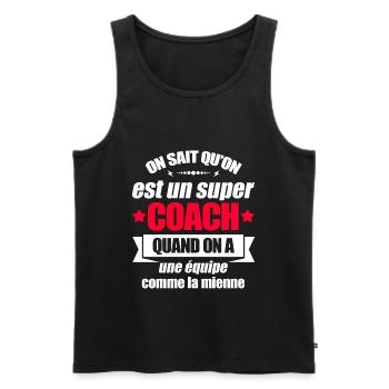 SUPER COACH D'UNE ÉQUIPE FORMIDABLE - Débardeur bio Premium Homme - noir - Devant - Michal (187cm)