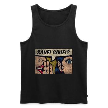 Saufī Saufī - Männer Premium Bio Tank Top - Schwarz - Vorne - Michal (187cm)