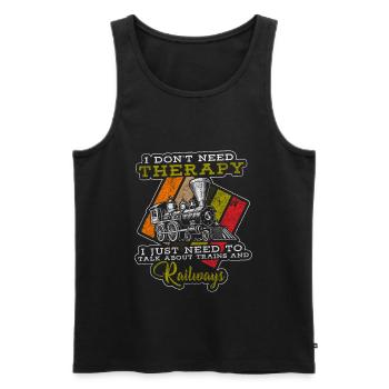 Modellbahn Fahrzeug Nerd Züge - Männer Premium Bio Tank Top - Schwarz - Vorne - AI Model Male 178 light (178cm)