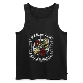 Tattoo Tattoo Rockabilly Tattoo Studio - Men's Premium Organic Tank Top - black - Front - AI Model Male 178 light (178cm)