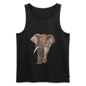 afrikanischer Elefant Safari Zoo Rüssel - Männer Premium Bio Tank Top - Schwarz - Vorne - Michal (187cm)
