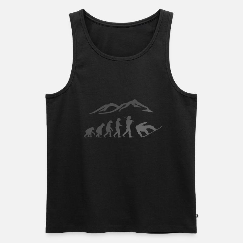 Snowboarding Evolution Boarder Schnee - Männer Premium Bio Tank Top - Schwarz