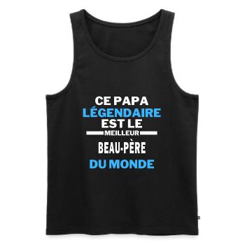 papa légendaire est le Meilleur BEAU PÈRE du monde - Débardeur bio Premium Homme - noir - Devant - Michal (187cm)