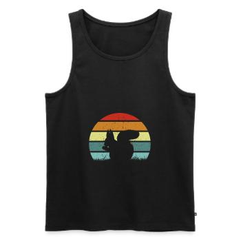 Squirrel Retro Squirrel Lover - Men's Premium Organic Tank Top - black - Front - AI Model Male 178 light (178cm)