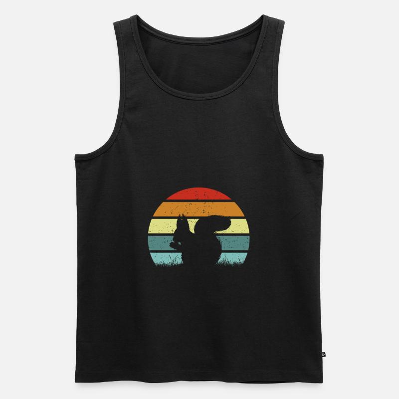 Eichhörnchen Retro - Männer Premium Bio Tank Top - Schwarz