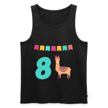 Drôle lama Alpaga 8ème anniversaire - Débardeur bio Premium Homme - noir - Devant - Michal (187cm)