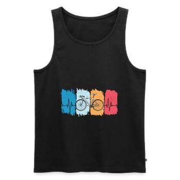 Cycling Bike Heartbeat Design - Men's Premium Organic Tank Top - black - Front - Michal (187cm)
