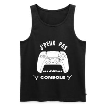 J’peu Pas j’Ai Console - Débardeur bio Premium Homme - noir - Devant - AI Model Male 178 light (178cm)