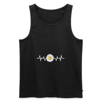 Flower Daisy Heartbeat - Men's Premium Organic Tank Top - black - Front - AI Model Male 178 light (178cm)